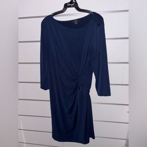 Ann Taylor Midnight Blue‎ Long Sleeve Dress Large Petite